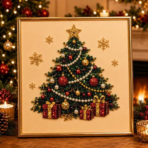 DIY Pearl Art Kit for Holiday Decor ‚Äì Create Festive Christmas Keepsakes for Home Display (Red)
