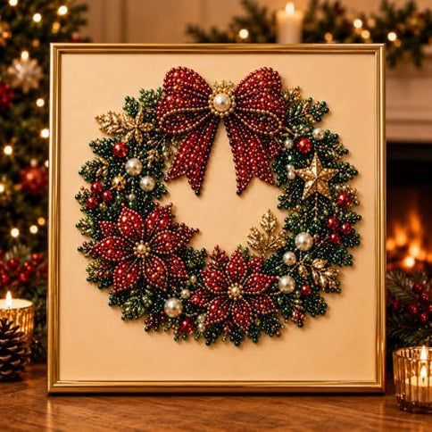 DIY Christmas Pearl Art Kit ‚Äì Create Festive Holiday Keepsakes for Your Home Decor (red)