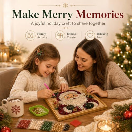 DIY Christmas Pearl Art Kit – Create Festive Holiday Keepsakes for Your Home Decor (red)
