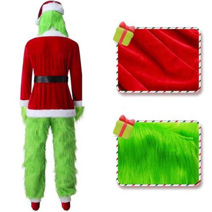 Adult Green Monster Christmas Santa Costume Set for Holiday Parties, Cosplay & Themed Events, S (green)