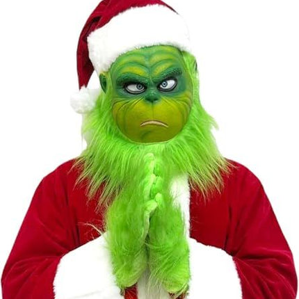 Christmas Full Head Overhead Mask Perfect For Holiday Parties, Cosplays, and Festive Events (Green)