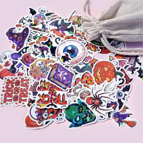 Halloween Themed Stickers for Party Decor, Laptop, Water Bottles, and Kids' Craft Activities (orange)