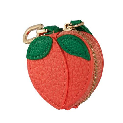 Cute Peach Purse Keychain, Ideal for Backpacks, Handbags and Everyday Use (coral red)