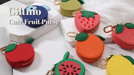 Kiwi Shaped Mini Coin Pouch Keychain, Perfect for Backpacks, Handbags and Daily Carry (Brown)