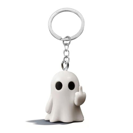 Fun Ghost Keychain for Halloween, Cute Bag Charm and Key Accessory for Holiday & Daily Use (white)