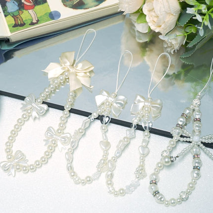 4 Pcs Beaded Phone Charms for Phones, Cameras – Fashionable Cute Accessories for Daily Use, Gifting (white)