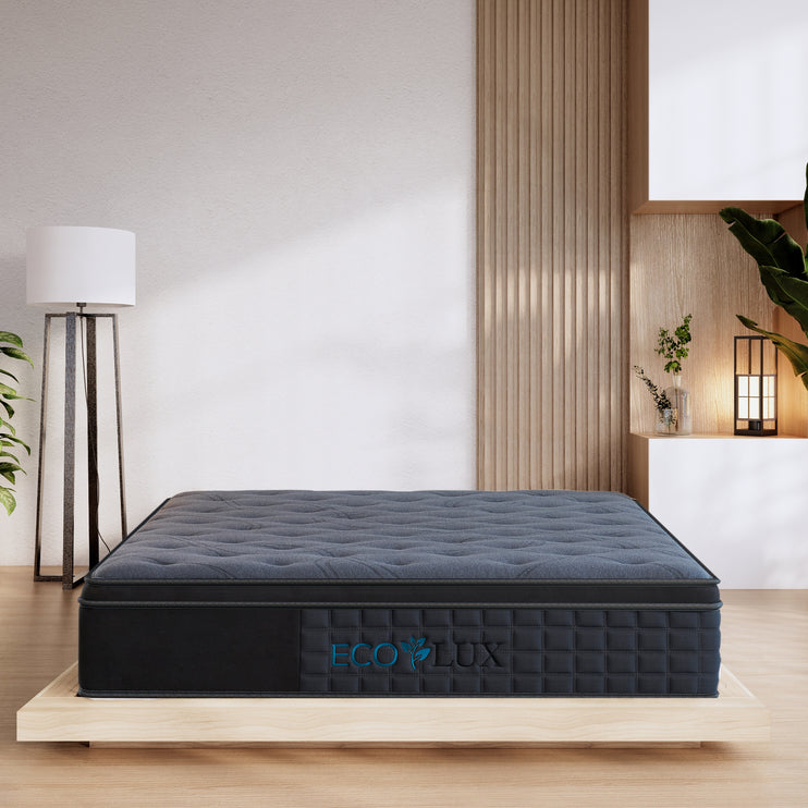 Eco Lux Euro Top 7 -Zone Pocket Spring Mattress Plush Edge Support Medium Firm - Single