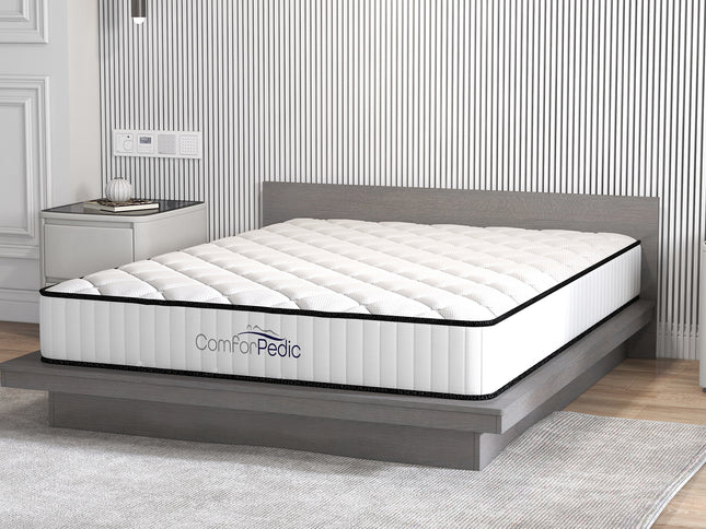 Comforpedic Mattress 5 Zone Medium Support Foam Bonnell Spring 21CM - King - White  Black