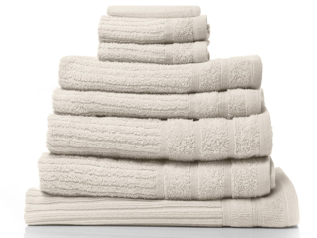 Royal Comfort Eden Egyptian Cotton 600GSM 8 Piece Luxury Bath Towels Set - Beige