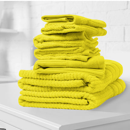 Royal Comfort Eden Egyptian Cotton 600GSM 8 Piece Luxury Bath Towels Set - Yellow