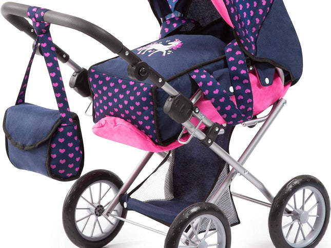 Baby Doll City Star Pram in Polka Dots, Blue and Pink