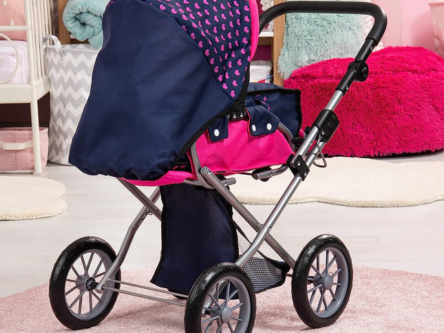 Baby Doll City Star Pram in Polka Dots, Blue and Pink