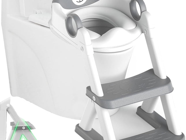Potty Training Seat Ladder, Kids Boys Girls, Grey