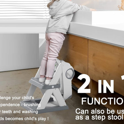 Potty Training Seat Ladder, Kids Boys Girls, Grey