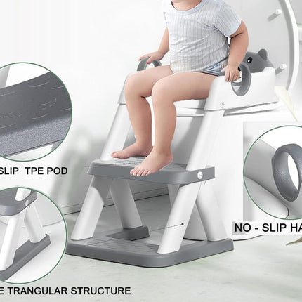 Potty Training Seat Ladder, Kids Boys Girls, Grey