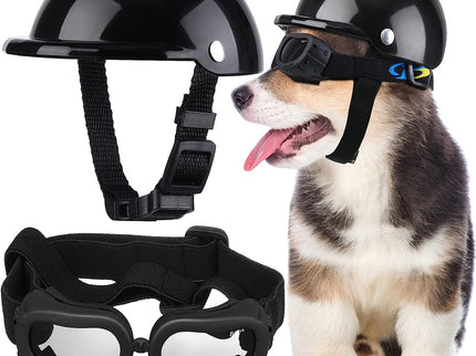 Dog Helmet Goggles, Small Size, Black