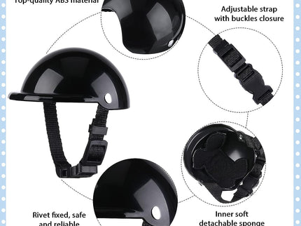 Dog Helmet Goggles, Small Size, Black