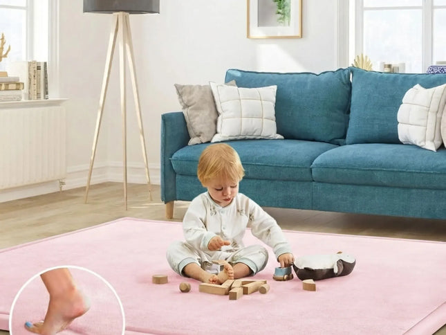 CARLA HOME Baby Play Mat 200x300cm, Thick Foam Crawling Mat, Infants, Pink