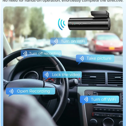 4K Black Dash Cam with 5.8GHz WiFi, GPS, Front & Rear Recording, 24-Hour Parking Mode, 64GB Card