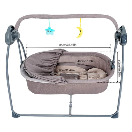 Auto-Swing Electric Baby Crib Cradle in Blue with Bluetooth and Lullabies