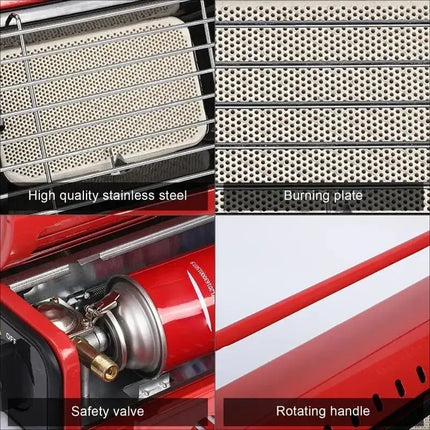 Portable Butane Gas Heater in Black for Camping, Hiking, and Outdoor Use
