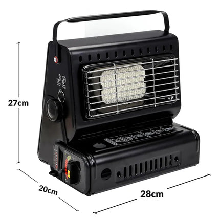 Portable Butane Gas Heater in Black for Camping, Hiking, and Outdoor Use