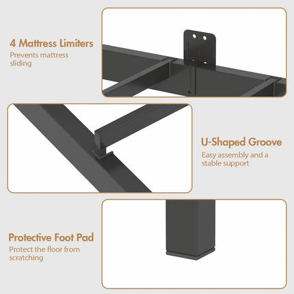 Walnut Single LED Corner Bed Frame in Black with 2 Storage Drawers and Charging Station