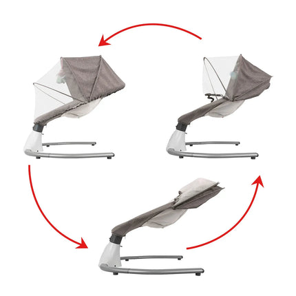 Electric Baby Bouncer Swing Chair Cradle Rocker Grey 65x70x53cm with Music Toys
