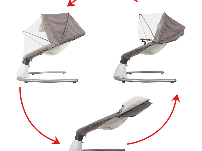 Electric Baby Bouncer Swing Chair Cradle Rocker Grey 65x70x53cm with Music Toys