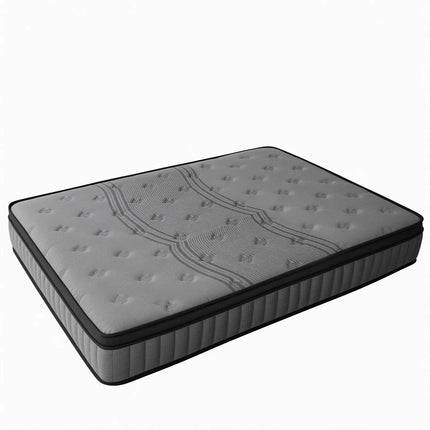 Double Mattress 30CM Thick Medium Firm Pocket Springs Euro Top Memory Foam in Grey