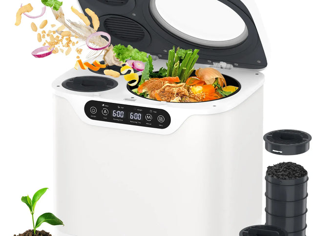 4L Electric Composter in White for Kitchen Food Waste Recycling