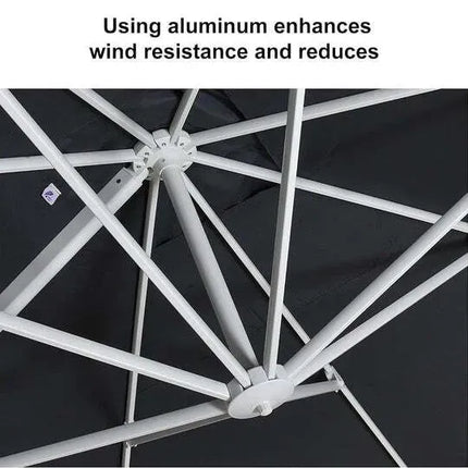 Grey 3m x 4m Cantilever Outdoor Umbrella with 360-Degree Rotation