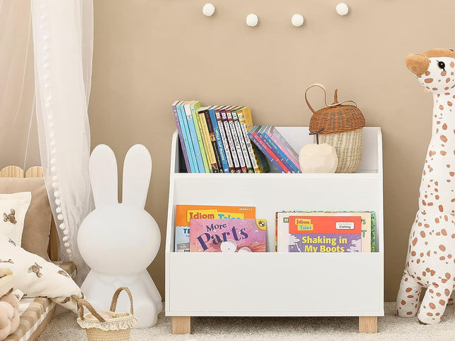 Kids Storage Bookcase 3 Compartments, White