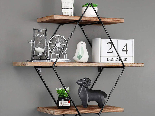 Vintage Rustic Wooden Floating Shelves