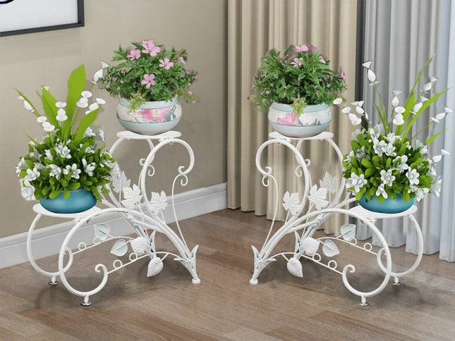 Set of 2 Plant Stand Wedding Garden Flower Shelf Rack