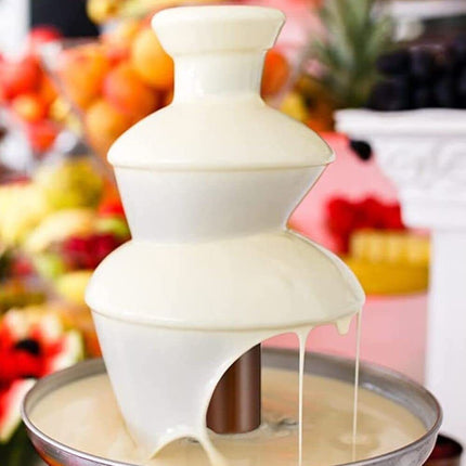 3-Tier Electric Chocolate Fondue Fountain Stainless Steel 0.9L