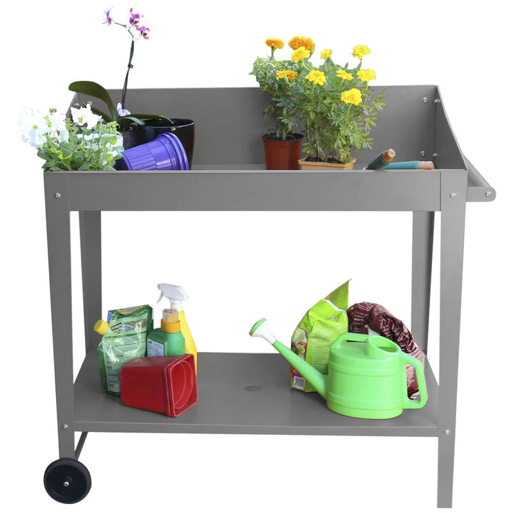 Potting Bench Table Slate Grey 100 x 55 x 101cm