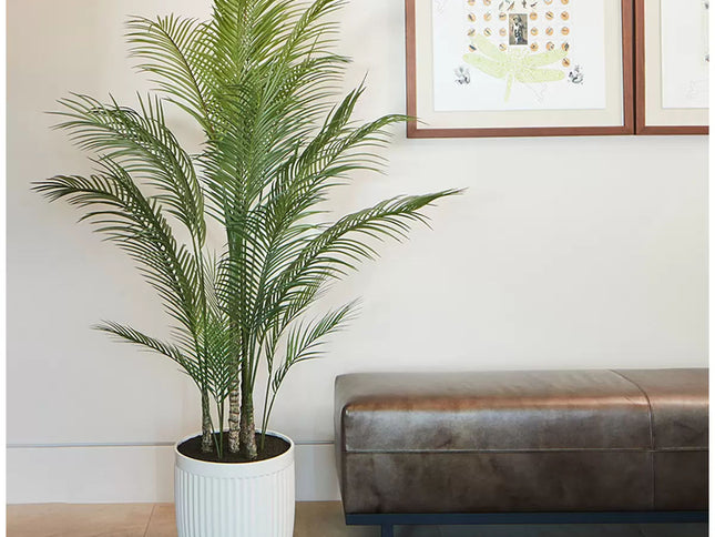 Artificial Palm Tree In Ribbed Pot 2M