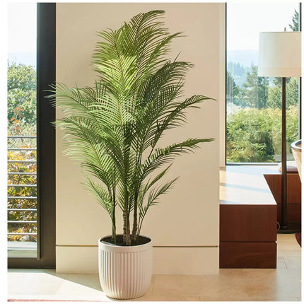 Artificial Palm Tree In Ribbed Pot 2M