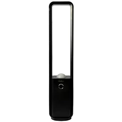 Black Bladeless Fan with Air Purifier, Oscillating, LED Display, Remote Control, 12 Speeds, 3 Modes