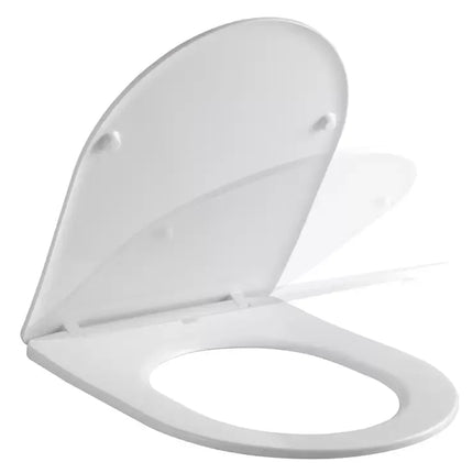 White Dual Flush Ceramic Skirted Toilet with Heavy Duty Slow Closing Seat