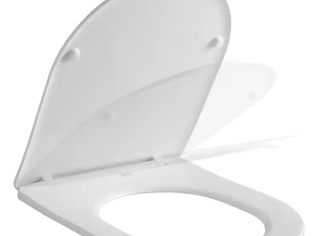 White Dual Flush Ceramic Skirted Toilet with Heavy Duty Slow Closing Seat
