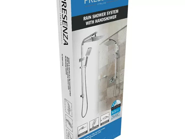 Chrome Shower Panel 30x15mm With Sliding Adjustable Shower Holder