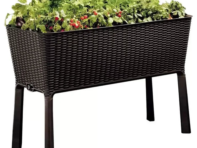 Dark Brown Easy Grow Planter Bed Brown with Water Gauge and Drainage System