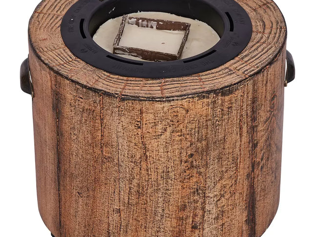 Wood Grain Eco Fuego Wood Fire Pit with 8 Hour Candle - No Smoke, 90% Less CO2