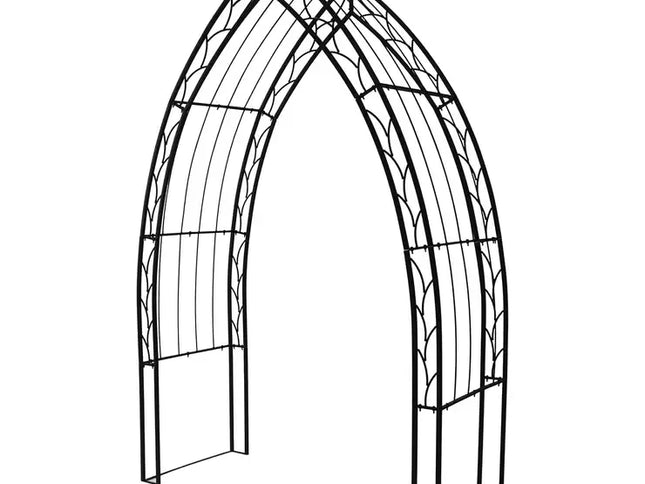 Cathedral Garden Arch 290cm High, Black Powder Coated Iron, 164cm Wide
