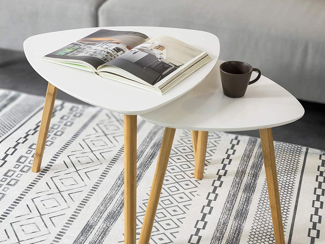 Set of 2 White Side Nesting Tables
