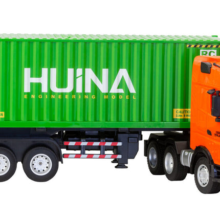 1:18 Scale 9-Channel Alloy Remote Control Container Truck with Lights & Sound for Indoor Play