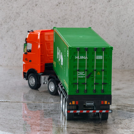 1:18 Scale 9-Channel Alloy Remote Control Container Truck with Lights & Sound for Indoor Play
