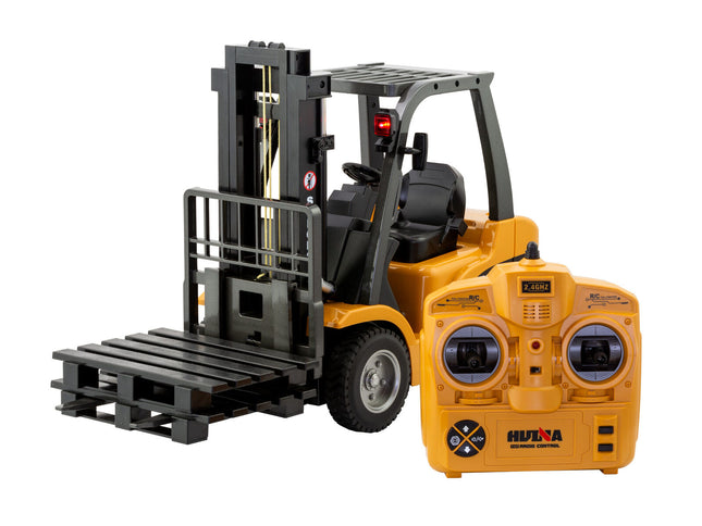 1:10 Scale 2.4G 8-Channel Metal Remote Control Forklift Construction Vehicle with Lifting Function & Sound